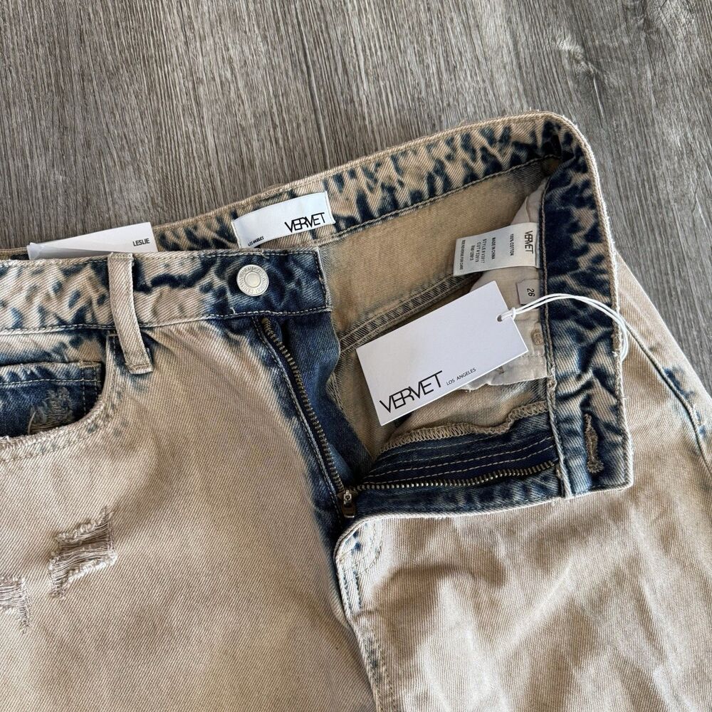 Vervet Size 26 Leslie 90's Vintage Distressed Super High Rise Flare Jeans NWT - Picture 8 of 15